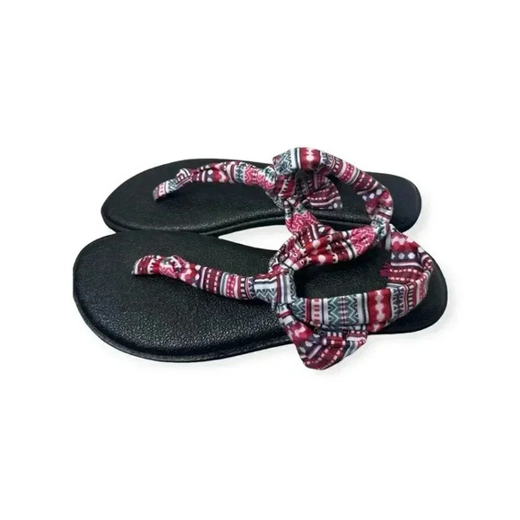 Sanuk Shoes - Sanuk yoga mat strappy red print sandals size 8